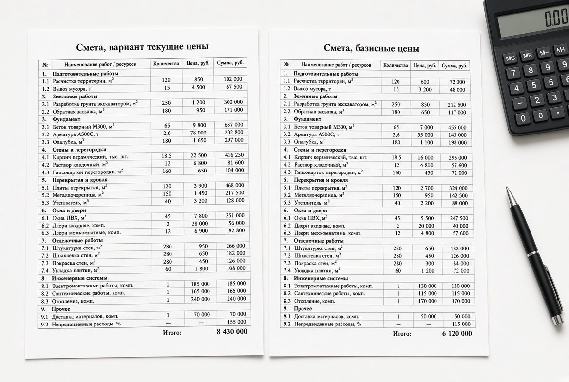 Итоговый комплект файлов пересчитанной сметы