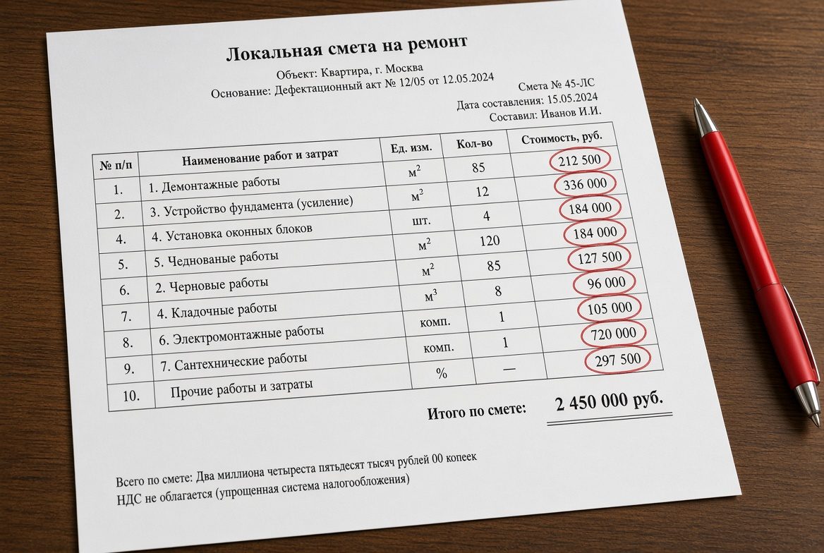 Документы для проверки сметы на ремонт